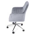 Chaise en velour pour Bureau, salon - Fauteuil simple - hauteur réglable - 85 x 55 x 55 cm - Gris XIX-114-1