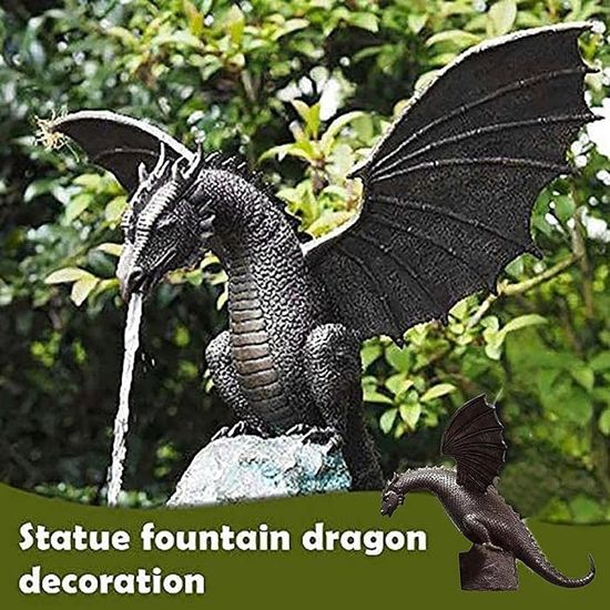 Fontaine Extérieure En Forme De Dragon Cracheur – En Résine, 30x30x22 Cm, Résistante Aux Intempéries – Pour Bassin, Jardin, Patio