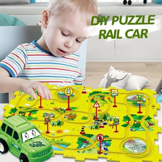 Circuit Voiture Enfant 6 Thèmes - 24 Pièces DIY Avec 6 Voitures - Jeu Éducatif 3-7 Ans - Cadeau Garçon Fille