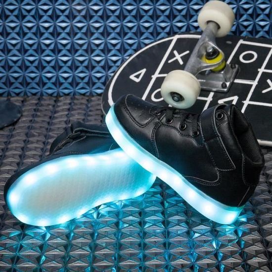 Basket Lumineuse KIANII Enfant Haut top USB Charge Noir