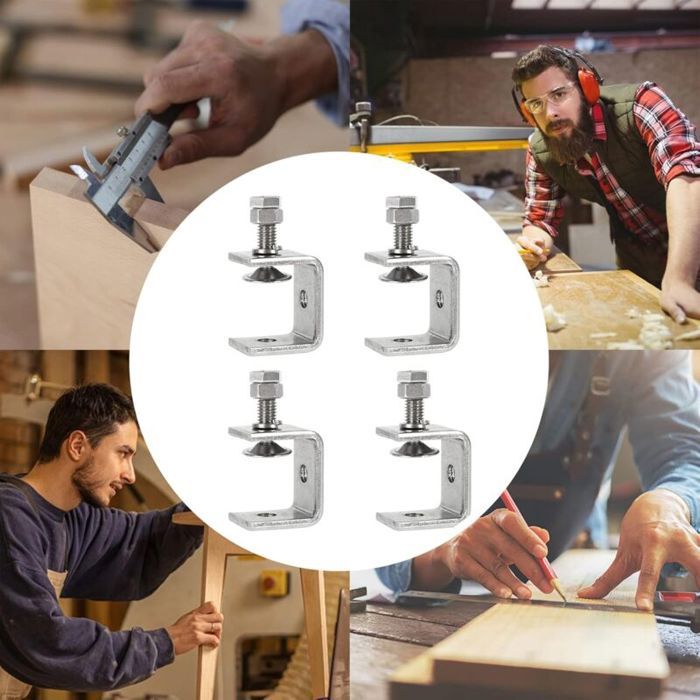 GOIYZTTR Lot De 6 Pinces En C Argent - Serre-Joints Robuste Pour Travail Du Bois Et Métal