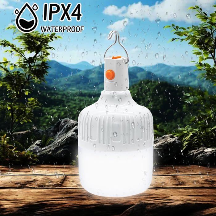 Lanterne de camping LED rechargeable par USB, super lumineuse, étanche, avec éclairage latéral, idéale pour le camping, la randonnée et l'éclairage d'urgence extérieur