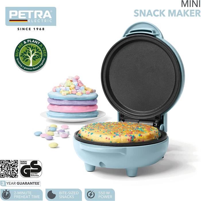 Machine à Snacks Double Petra - Gaufrier Mini Avec 8 Plaques Amovibles 1100W (violet)