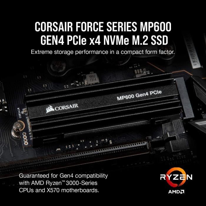 Corsair MP600 Pro LPX 2 To PCIe Gen4 x4 NVMe M.2 SSD optimisé pour PS5