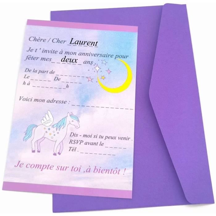 20 Licorne Invitations Anniversaire + 20 Enveloppes Texte kit créatif Carte  Invitation Anniversaire Fille sur Le thème de la Licorne - Cdiscount  Beaux-Arts et Loisirs créatifs