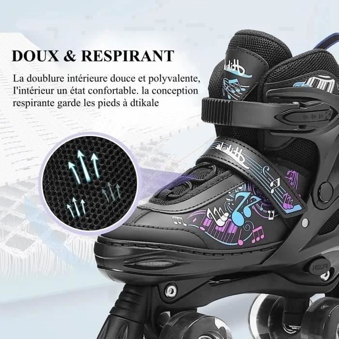 Patins à Roulettes Quad CAROMA - Roues Lumineuses LED - Taille