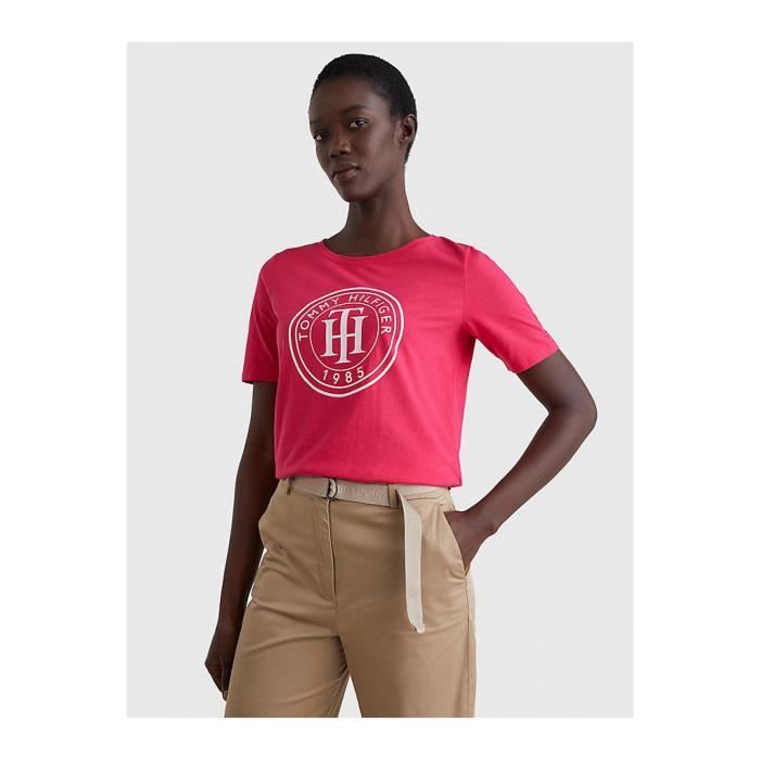 Tee shirt tommy hilfiger femme rose top