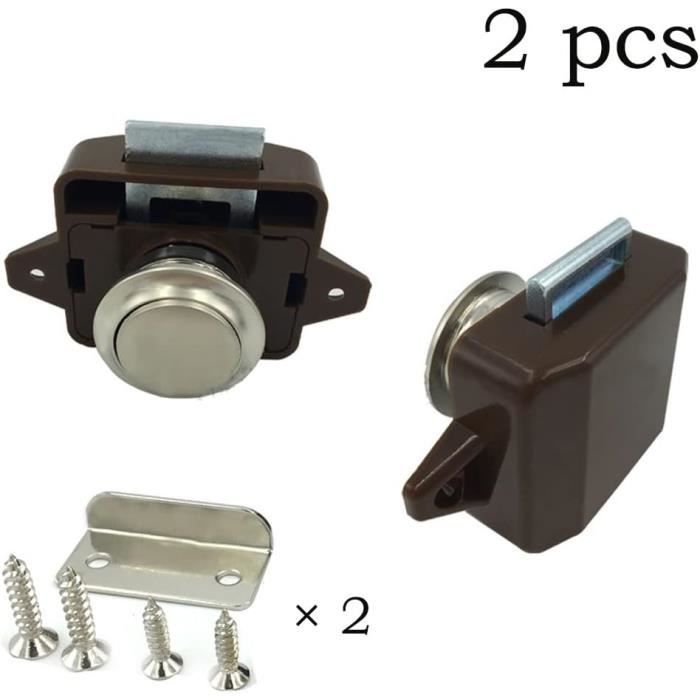4 Pièces Loquet a Ressort Automatique, Targette de Porte avec 24 Vis, Loquet Porte Inox, Verrou
