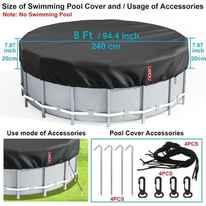 Bâche De Protection Pour Piscine Rond Deluxe Bleu 488 X 488 X 20 Cm