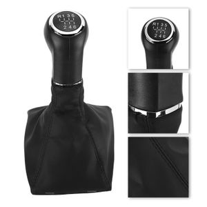 Pommeau De Levier De Vitesse + 2 Soufflets Cuir Noir Pour Opel Astra H (2004-2014) - 5 Vitesses