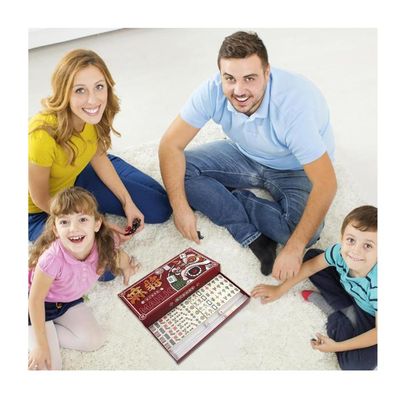 Jeu De Mahjong Traditionnel Chinois 144 Tuiles Mélamine – Format Portable 20x14x10mm, Idéal Famille Et Voyage