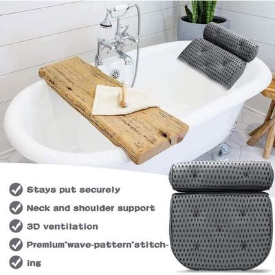 Oreiller de Bain Ergonomique Blanc - Coussin avec Appui-Tête et Oreiller de Bain Ergonomique Blanc - Coussin avec Appui-Tête et