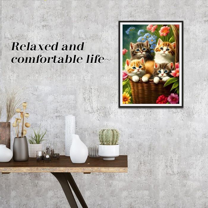 Chat 5D Persan,DIY Peinture Diamant Adulte Enfant,Broderie Diamant Kit Complet,Diamant Artisanat Strass Point De Croix Cristal Diamond Painting