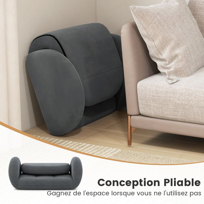 Fauteuil de Sol Pliant COSTWAY-Dossier et Accoudoirs Réglables-Confort
