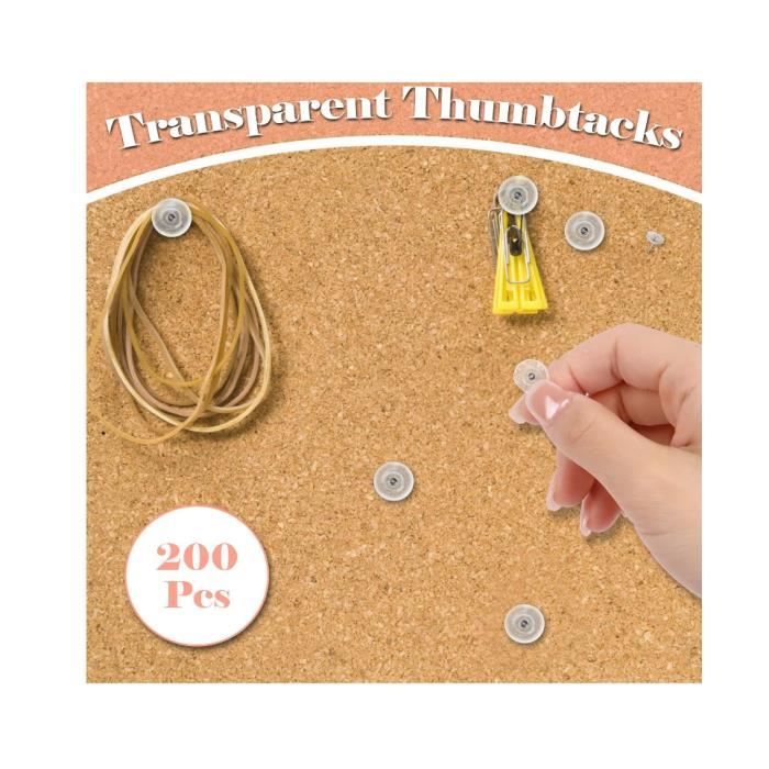 CUHZA 200 Pièces Punaise Transparente,Punaises à Tête avec Boîte