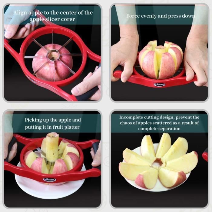 Coupe-pomme Coupe-Pomme Acier Inoxydable à poignées en plastique
