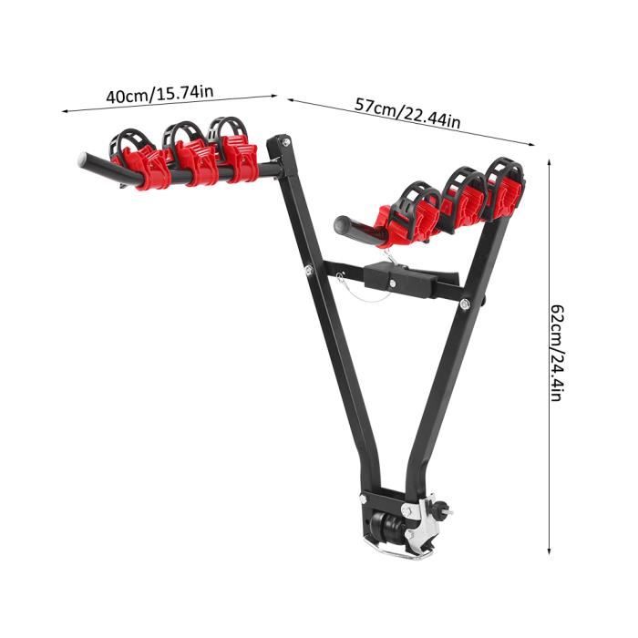 Porte-Vélos 3 Vélos Pour Attelage Voiture - Support Hayon Avec Sangles Universel