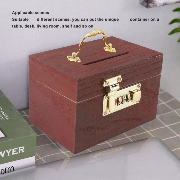 Boîte à Propositions En Bois Verrouillable – 21x20x16 Cm, Avec Tableau Et Serrure, Pour Votes, Dons, Suggestions