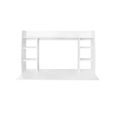 Bureau mural ML-Design avec tabouret - Blanc - Étagère/Compartiments spacieux - Tabouret rembourré gris clair-3