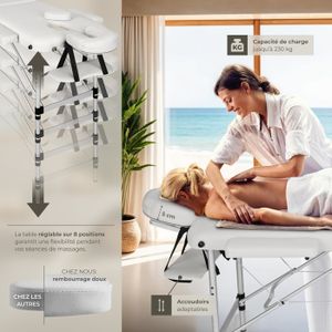Chariot Pliant De Transport Pour Table De Massage Vivezen - Noir (dim. 111x41x27 Cm)