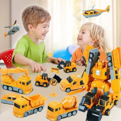 Vibbang 35 Pièces – Véhicules Chantier Transformables Magnétiques – Robot Modulable – Jouet éducatif 3-7 Ans – Coffret Rangement