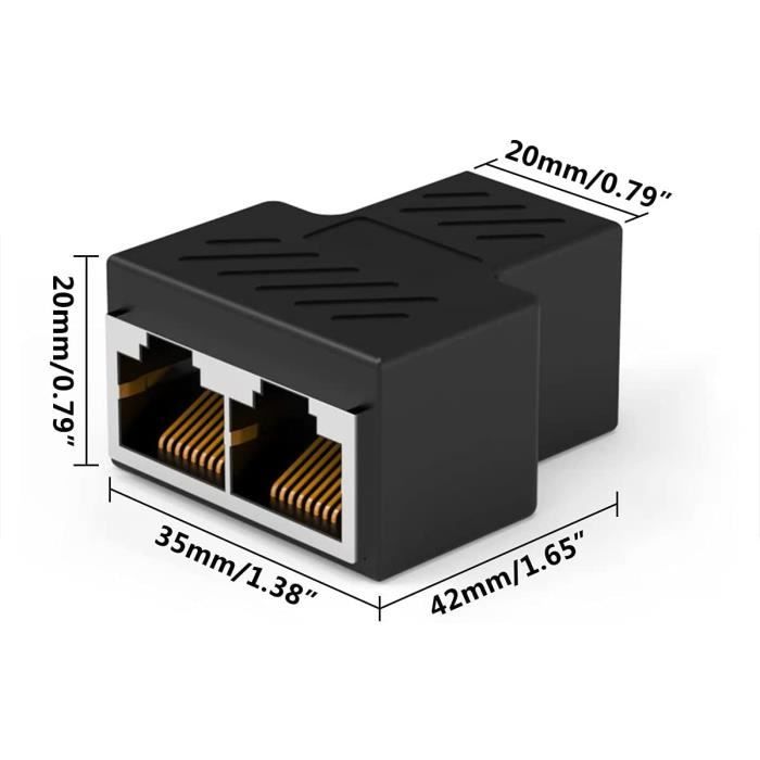 Adaptateur de câble Ethernet coupleur RJ45 2Pack femelle à femelle