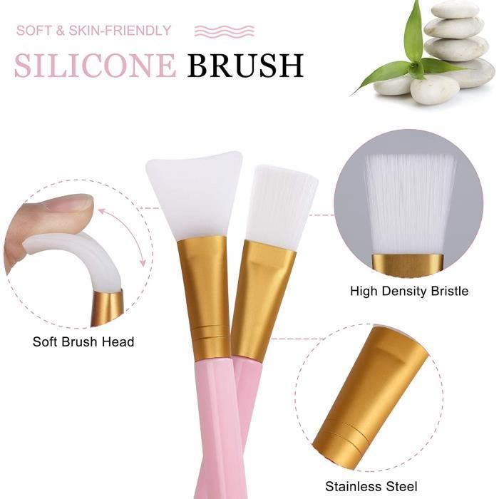 Set Bol En Bois + Spatule Pour Masques Maison – DIY Soins Visage | Facile à Nettoyer, Réutilisable