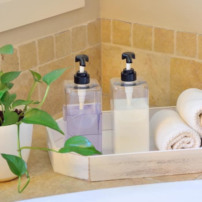 Lot De 4 Distributeurs Pompe 1L Youngever - Flacons Vides Shampooing - Bouteilles Réutilisables