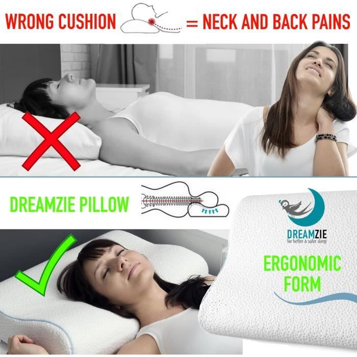 Dreamzie Oreiller Ergonomique M moire de Forme et Orthop dique