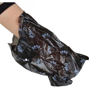 Sac à Crottes Pour Chien En PU Noir Et Rose, Avec Clip Pour Laisse (16x13.5 Cm)