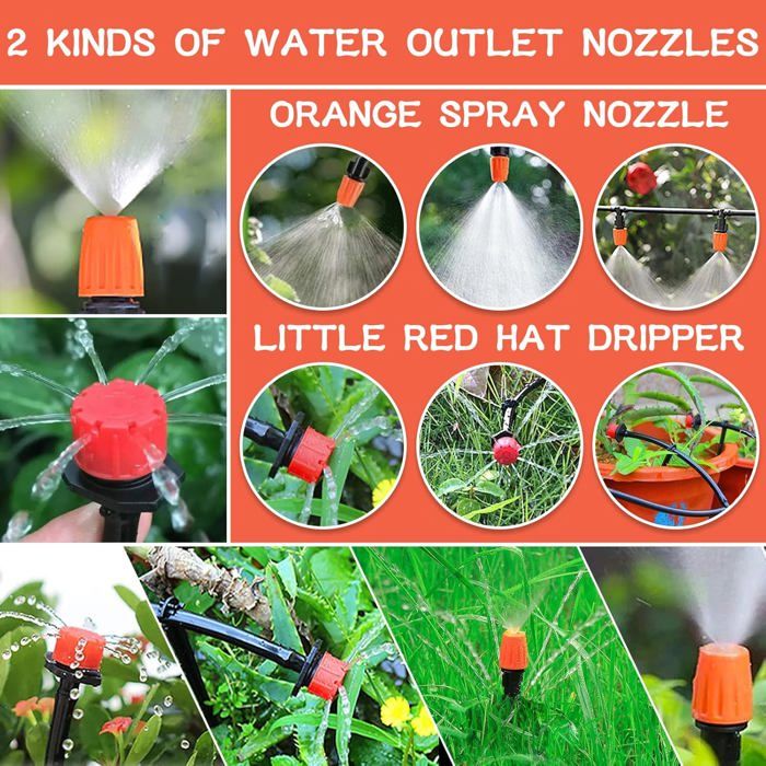 DONGQI Kit D'Irrigation Goutte à Goutte Automatique 263 Pièces - 50m + 15m Tuyau Pour Jardin, Pelouse, Serre Et Plantes