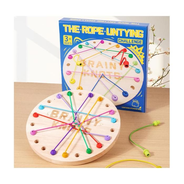 Rope Challenge – Jeu De Logique 10 Cordes Torsadées, 3 Niveaux, 2 à 4 Joueurs, Dès 3 Ans, Sac De Rangement