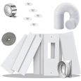 Joint kit fenetre pour climatiseur mobile 240cm-6 Panneaux Coul.Réglables, Raccord Suir For 13cm/5.1 Inch Exhuast Hose