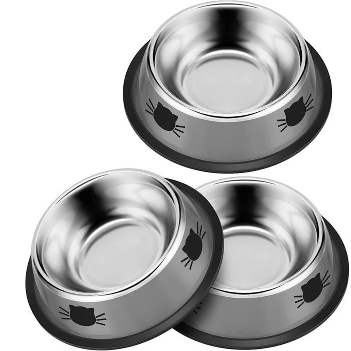 2 Pièces Gamelle Chat, Inoxydable Bols Chat Alimentaire En Acier