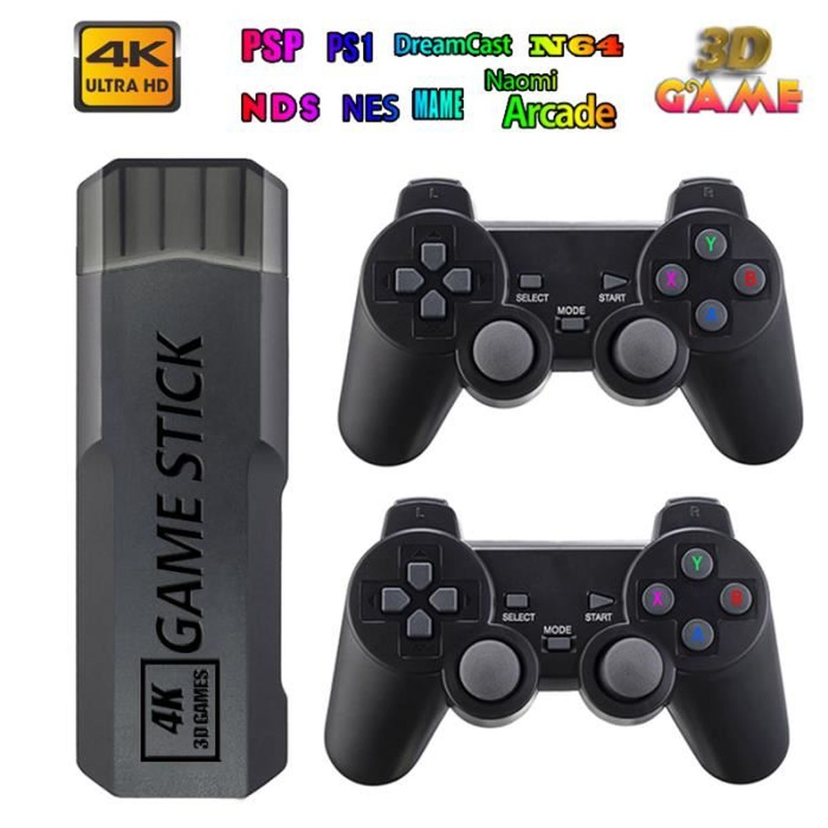 Console De Jeu TV 100 En 1 Lexibook - Graphiques 32 Bits - 2 Manettes Sans Fil - Accessoires Sport Inclus - Pour Toute La Famille - 4