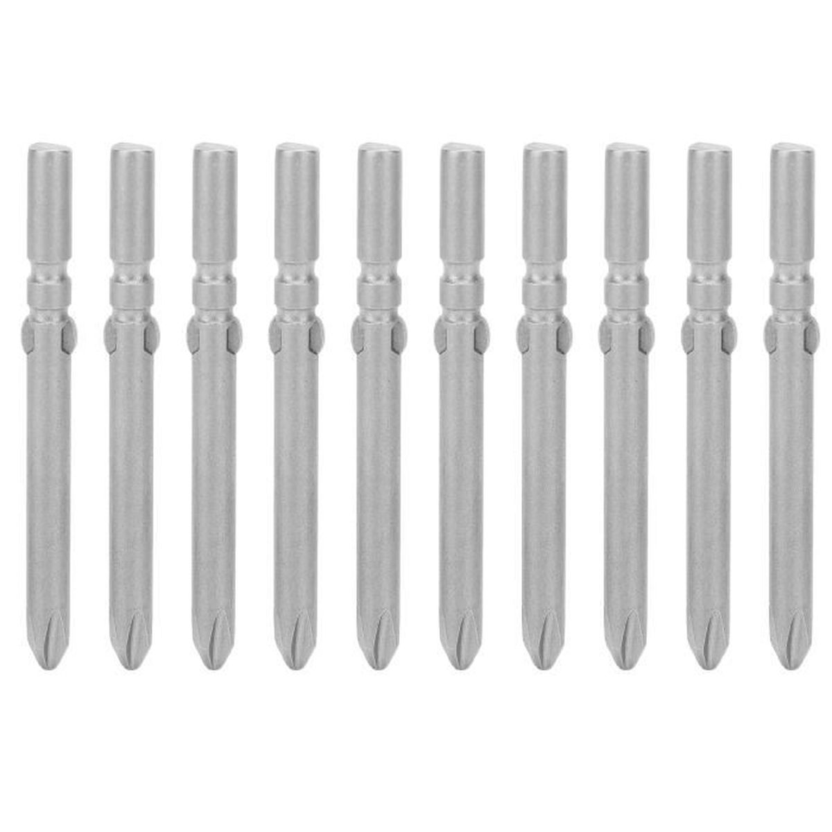 10 Embouts De Tournevis Ronds 60mm - Tige Philips - Neuf Sous Blister