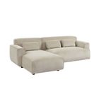 SWEEEK Canapé d'angle gauche. 2 à 3 places. velours côtelé. Wallas L 196 x P 151 / 91 / x H 73cm