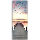 FEEBY Horloge murale, quai au coucher du soleil (I-14154) 25x70 cm