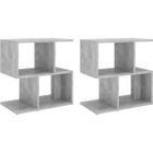 vidaXL Tables de chevet 2 pcs Gris béton 50x30x51,5 cm Aggloméré.