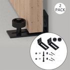 OLY MAGIC 2 PACK Ajustable Guide de Plancher Mur / porte Guide Inférieur Pour Porte en Bois Coulissante, Noir