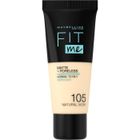 Fond de Teint Fluide Fit Me Matte & Poreless MAYBELLINE NEW YORK - Peaux normales à grasses - teinte : 105 Ivoire Naturel - 30 ml
