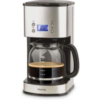 Cafetiere Programmable H.Koenig MG30 - 1,5L (12 tasses) - Inox - Carafe en Verre Gradue - Systeme Anti-Gouttes