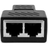 Adaptateur de répartiteur RJ45, Câble Ethernet RJ45 CAT5 6 Port LAN 1 à 2 façons femelle Splitter adaptateur connecteur Noir