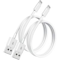 Lot 2 Cable Type Lightning vers USB - Charge et Synchro - (2A) Chargeur Compatible avec Apple pour iPhone 14/Pro/13/Pro/12/Pro/11