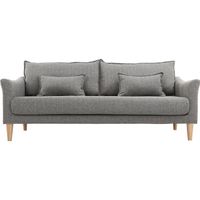 Canapé design 3 places en tissu gris KATE - Miliboo - Avec accoudoirs - Ferme - Contemporain - Design