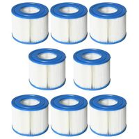 Lot de 8 cartouches filtrantes de rechange pour spa - Outsunny - PP bleu blanc