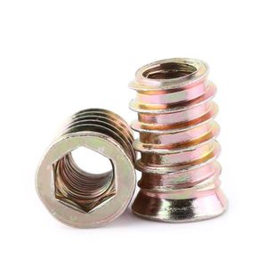 Insert en bois /Écrou meubles Bois inserts filet/és /Écrous D Insert /Écrou type D Insert en bois /Écrous Interface Vis hexagonale type de Socket D-nuts Flanged hexagonale Drive Vis 15/ pcs