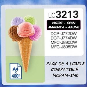 Cartouche compatible Brother LC3217 - pack de 4 - noir, cyan, magenta,  jaune - Wecare