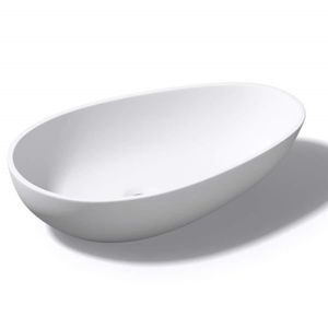 LAVABO - VASQUE Vasque à poser blanc mat ovale lavabo salle de bai