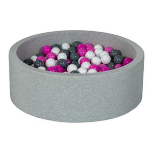 PISCINE À BALLES Piscine à balles Aire de jeu Velinda 24152 - 300 balles blanc, rose, gris - Enfant 12 mois et plus